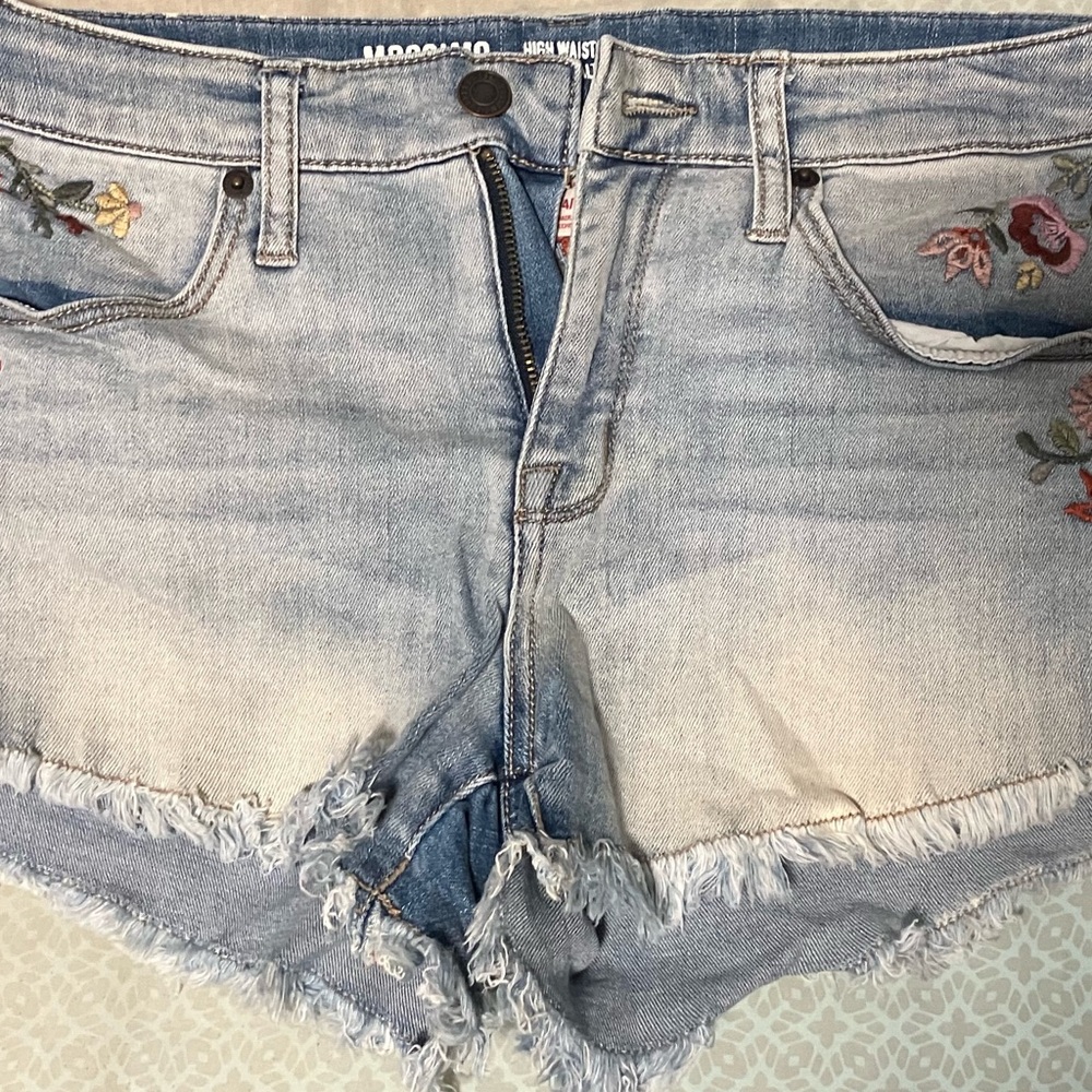 Embroidered Jean Shorts
